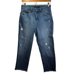 SINCERELY JULES High Rise  Raw Hem Distressed Denim Jeans Women's 7/28